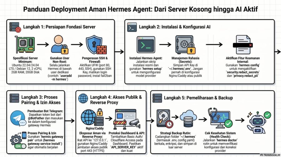 Panduan Instalasi Hermes Agent: Deployment Aman dengan Telegram Gateway, Dashboard, Nginx, dan Caddy