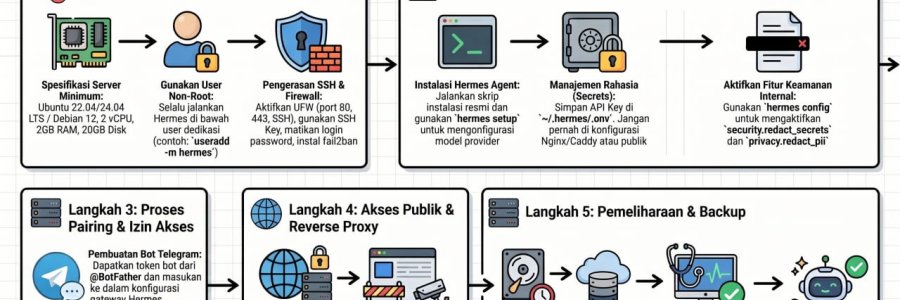 Panduan Instalasi Hermes Agent: Deployment Aman dengan Telegram Gateway, Dashboard, Nginx, dan Caddy